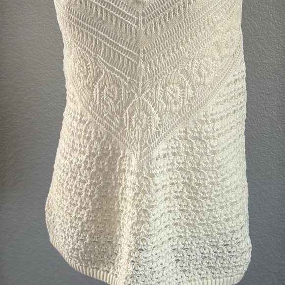 INC International Concepts Ivory Knit crochet sleeveless top size xxl - Picture 3 of 6